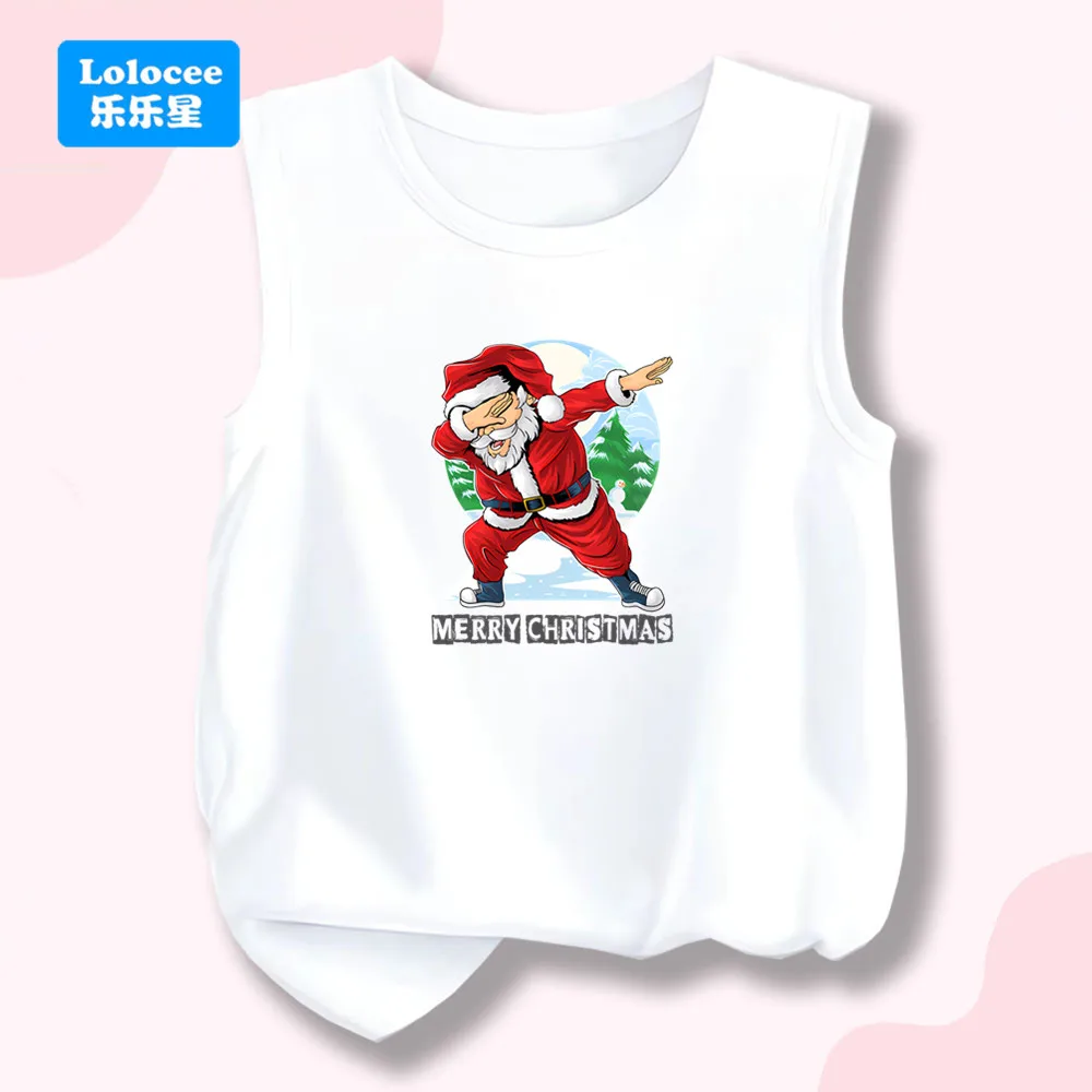 Fashion Cool Dab Santa Claus Print T-shirt Vest Graphic Tank