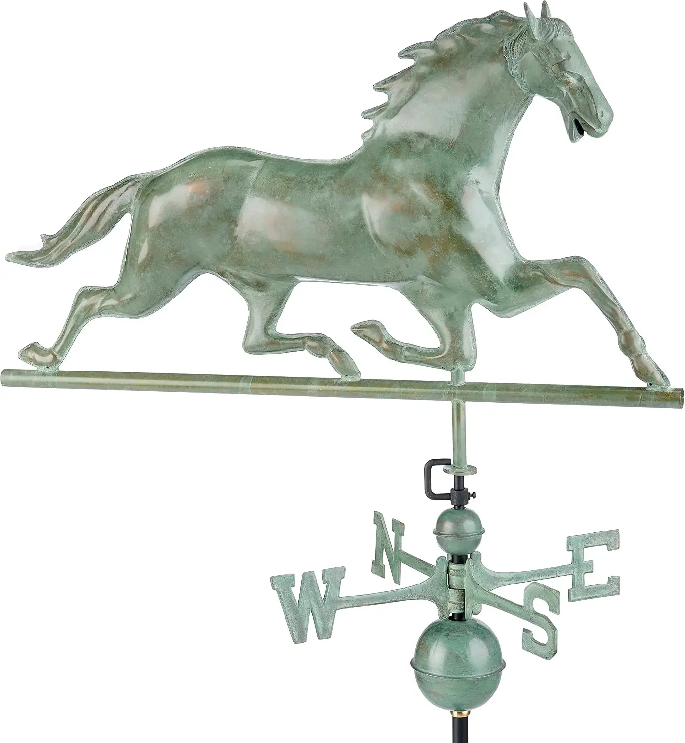 Copper Patina Horse Weathervane Handcrafted Rooftop Decor Barns Homes Sheds Cupolas