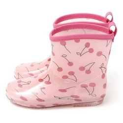 New 2023 Kids PVC Ankle Rain Boots Boys Girls Cartoon Rainboots Waterproof Children Water Shoes Wellies Non-slip