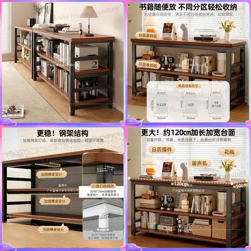 Solid Wood Bookshelf Multi Layer Floor Standing Bookcase Living Room Storage Rack Wall Mounted Display Shelf Home Furniture