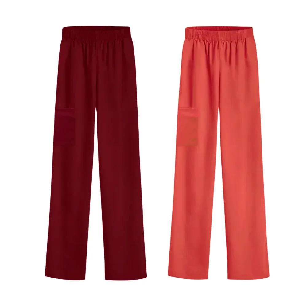 Pantalones quirúrgicos de laboratorio Unisex, médico y enfermera uniforme de, pantalones de trabajo de Color sólido, accesorios de enfermera