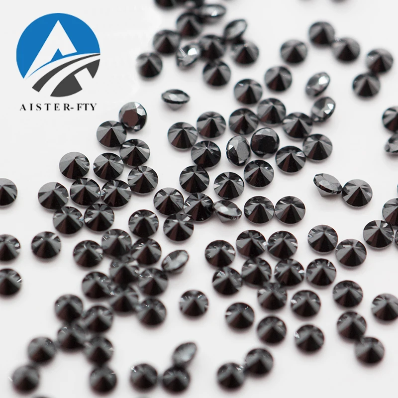 AISTER Schwarze Farbe, kleine Größe, 0,8 mm – 2,9 mm (1,0 ct pro Packung), lose Moissanit-Steine bestehen den Diamanttester für die Schmuckherstellung