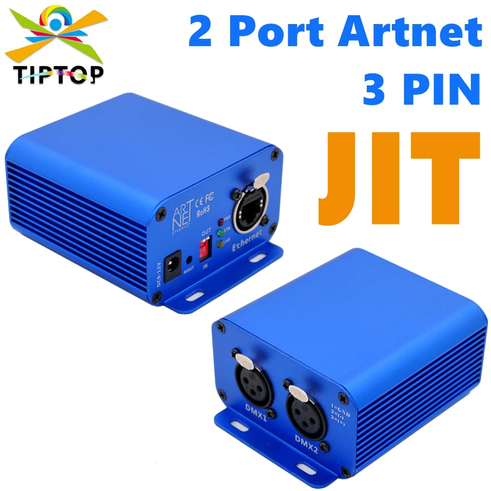 3 PIN Lan 512 EL-ArtNet Two Port Bidirectional DMX 2 Socket Converter Box ARM Processor Standard 2 Way ArtNet Protocol TP-D15