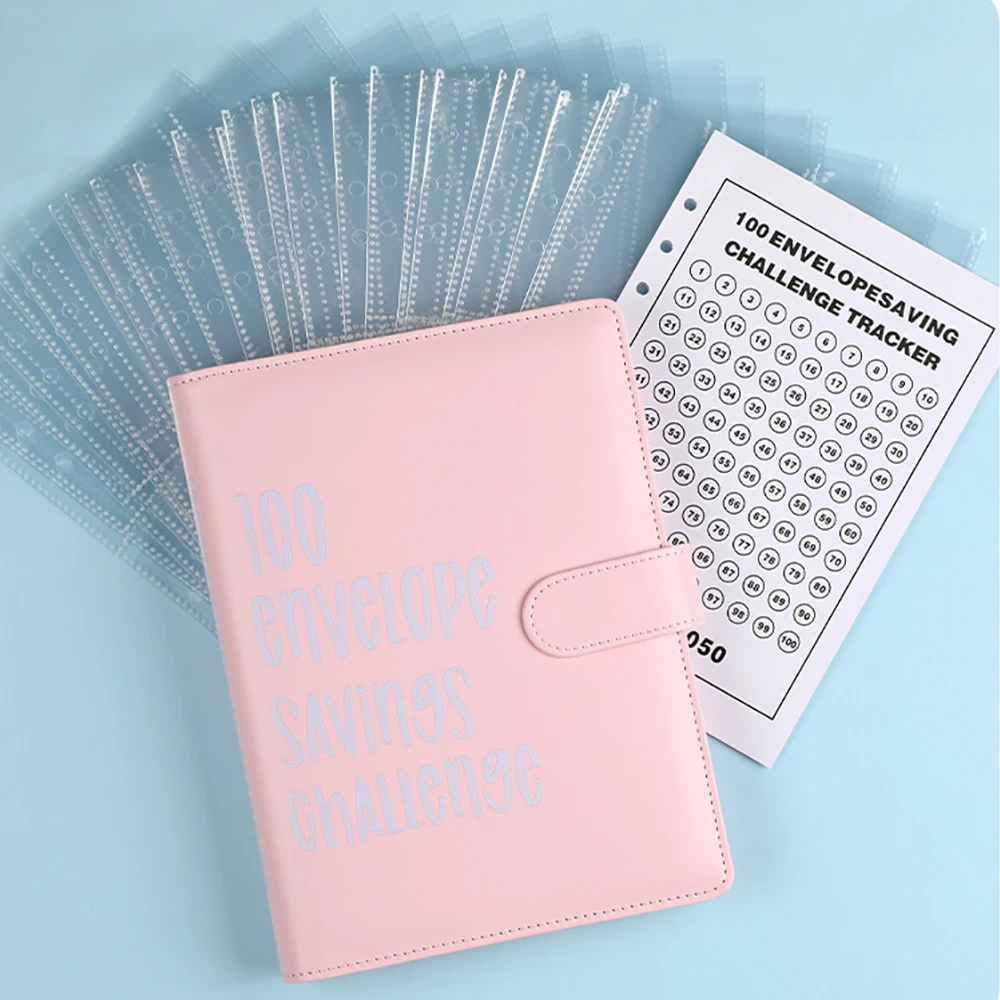 ซอง100ท้าทายเครื่องผูกเอกสารงบประมาณแบบหลวมๆพร้อมสมุดจัดการเงินซองจดหมาย