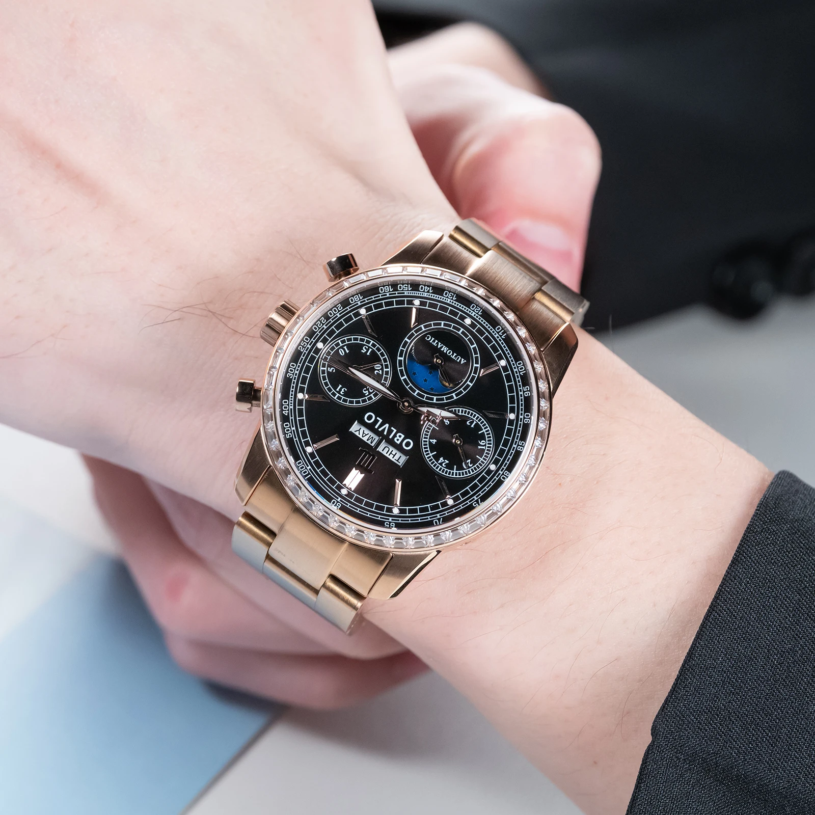 Oblvlo Mens Rose Go…