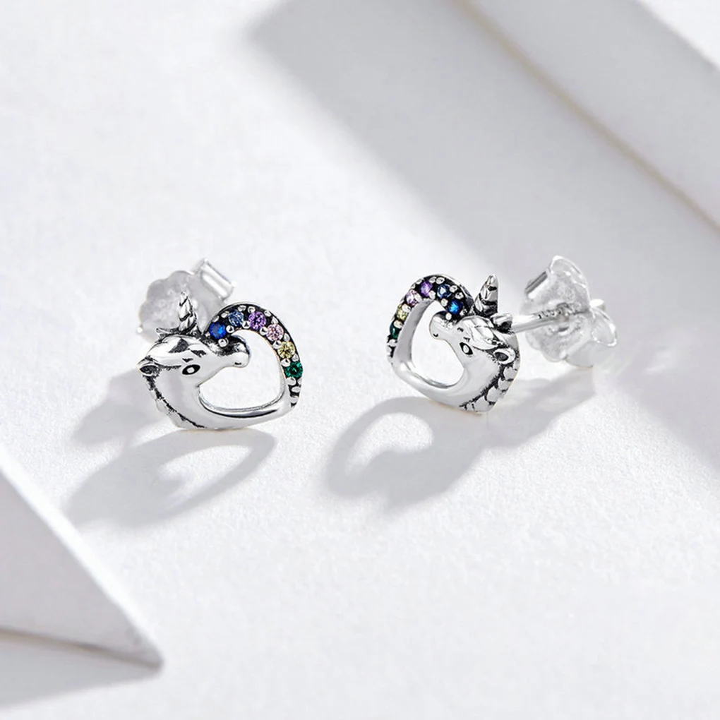 

1 Pair Women Cartoon Animal Ear Rings Girl Evening Party Earrings Korean Style Zircon Ear Studs