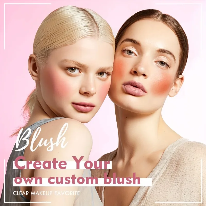 Matte Blush Palette met 6 schaduwen - Waterdicht, opbouwbare dekking voor alle huidtinten, verbetert de natuurlijke glans met perzik- en roze tinten