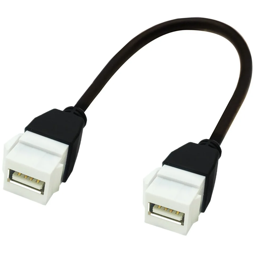 رأس أنثى USB 2.0 مع لوحة مشبك كابل منفذ أنثى قابس حائط USB كابل لوحة الإدراج المباشر 2.0 مع مقبس كابل #3