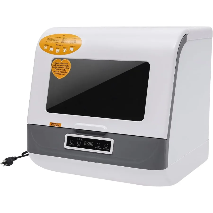 

Compact Portable Countertop Dishwasher 8L/2.11Gal with 4 Automatic Programs for Efficient Kitchen Cleaning 360 Rotating Spray N