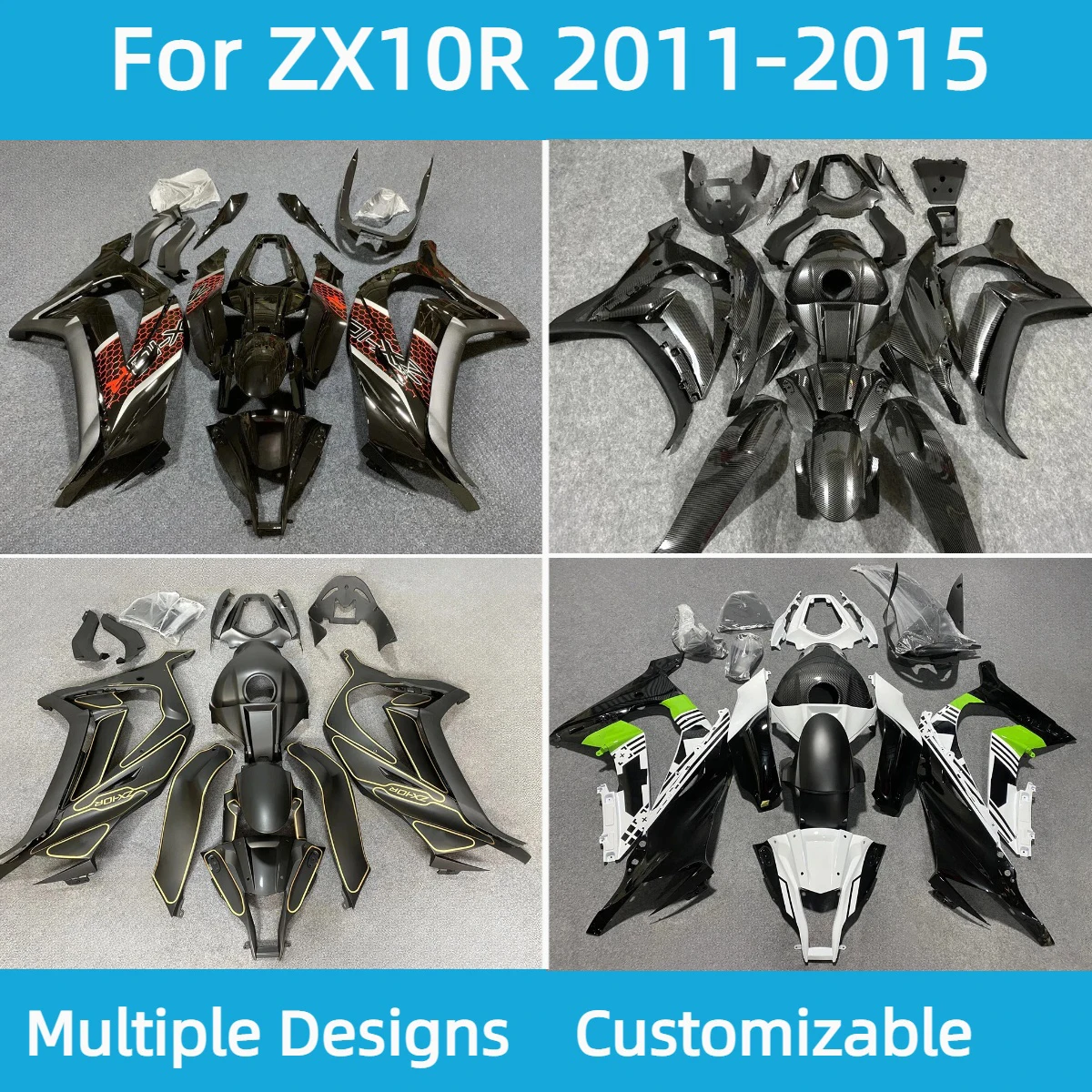 For Kawasaki ZX 10R 2011 2012 2013 2014 2015 Fairing Kit Bodywork Cover Set ZX10R 11-15 Motorcycle Fairings