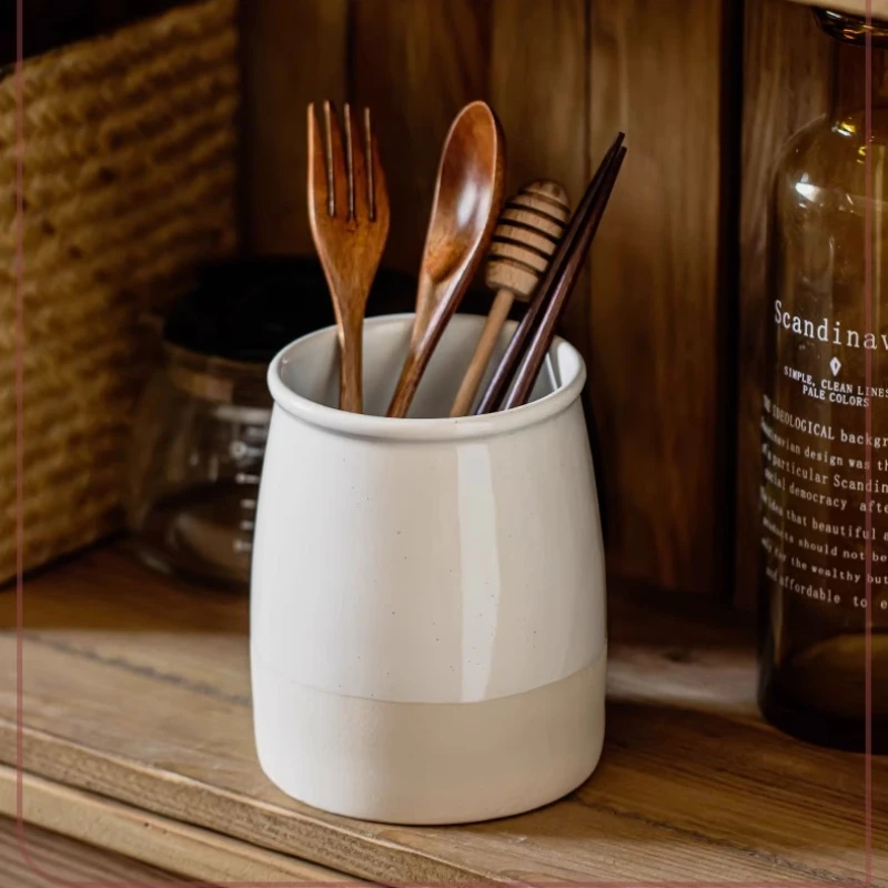 

Ceramic Storage Chopstick Bucket Hotel Storage Tableware Household Dining Table Storage Jar