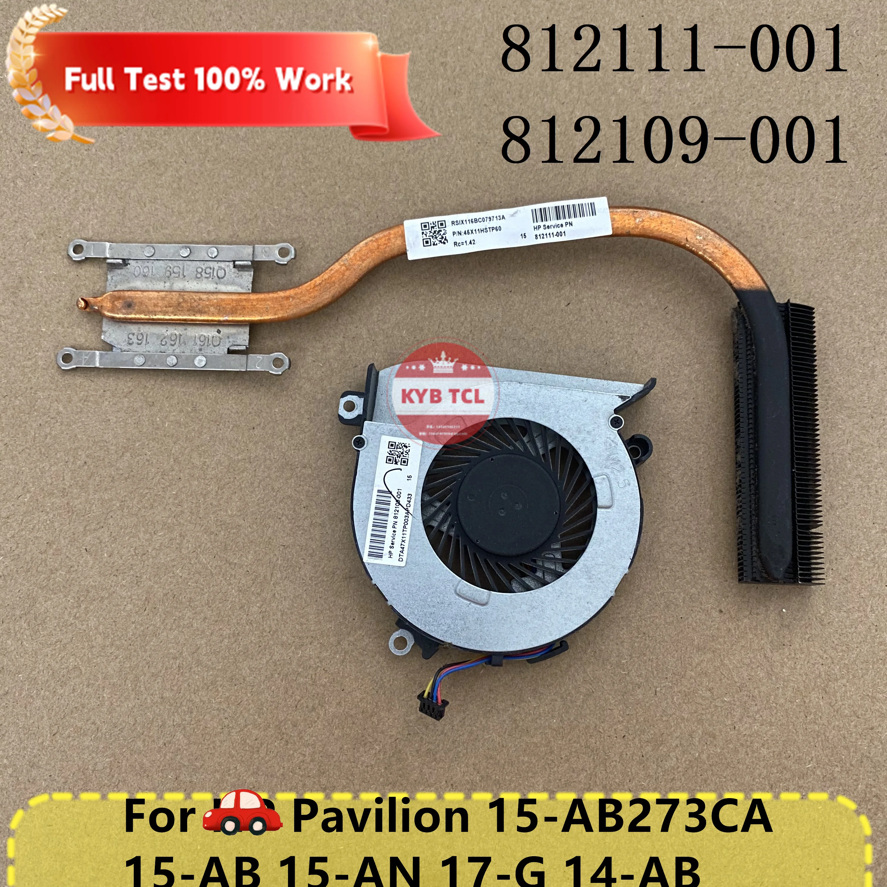 Genuine Laptop CPU Cooling Fan Or Heatsink For HP Pavilion 15-AB273CA 15-AB 15-AN 17-G 14-AB 812111-001 812109-001 Notebook