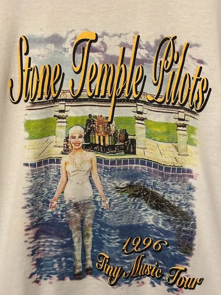 Stone Temple Pilots Band Tiny Music Tour Cotton White Unisex Shirt J471 Luxury oversized Anime pattern clothing Y2K top summer s