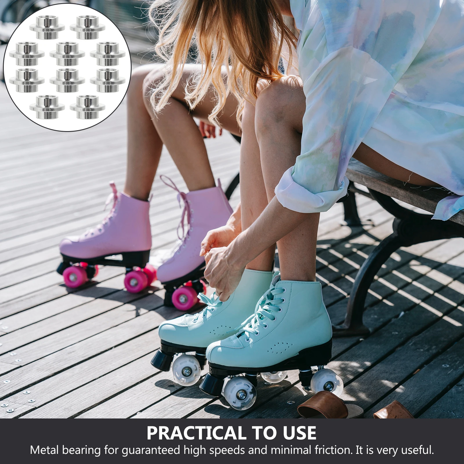 

10pcs Bearing Sleeve Metal Wheel Bearings High Speed Low Noise For Roller Skating Inline Bearings Cycling Supplies