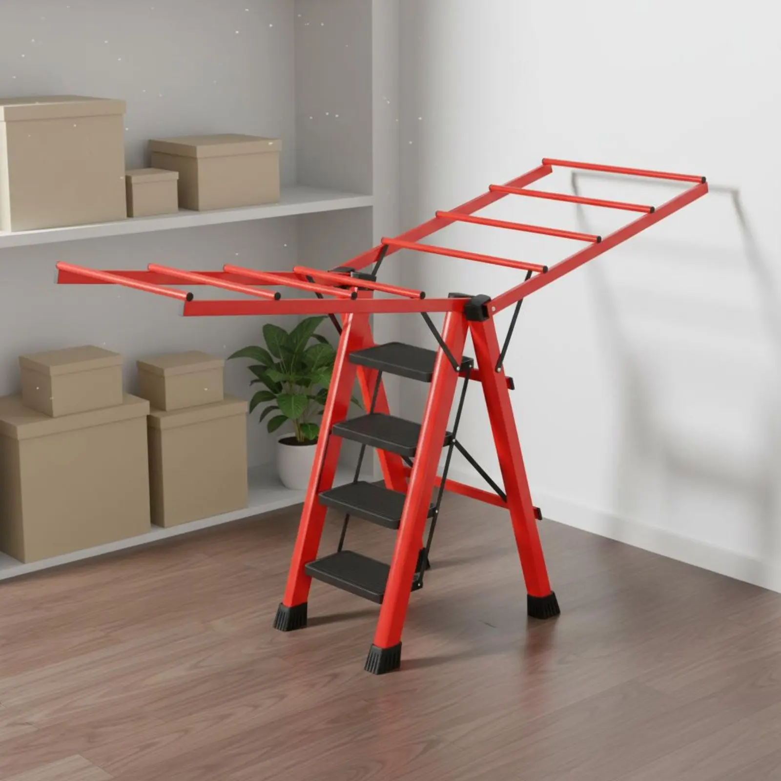 

Ladder Clothes Dryer Multi-Functional Foldable Step Clothes Rack Folding Ladder Rack Compact Storage Indoor Outdoor Use