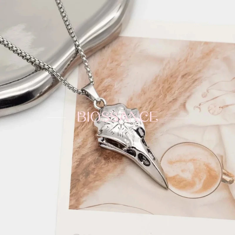 BIOSSANCE Retro Imitation Wolf Tooth Pendant, Fitness Dumbbell, Crow Skull, Anchor Pendant Necklace For Men And Women Jewelry