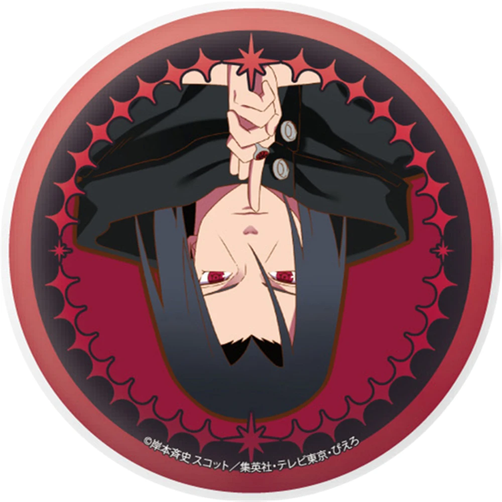 58 مللي متر أنيمي Akatsuki Hidan Kakuzu تأثيري حلي شارة دبوس SPTE صفيح بروش الدعامة هدية