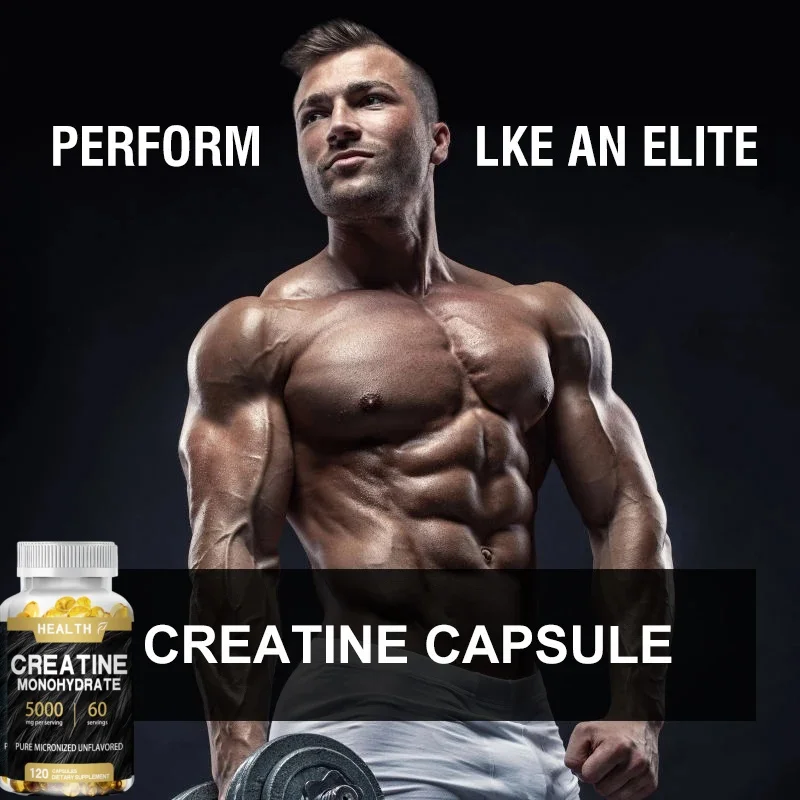 HEALTH Micronized Creatine Monohydrate 5,000mg 120 Capsules Non-GMO | Gluten-Free |