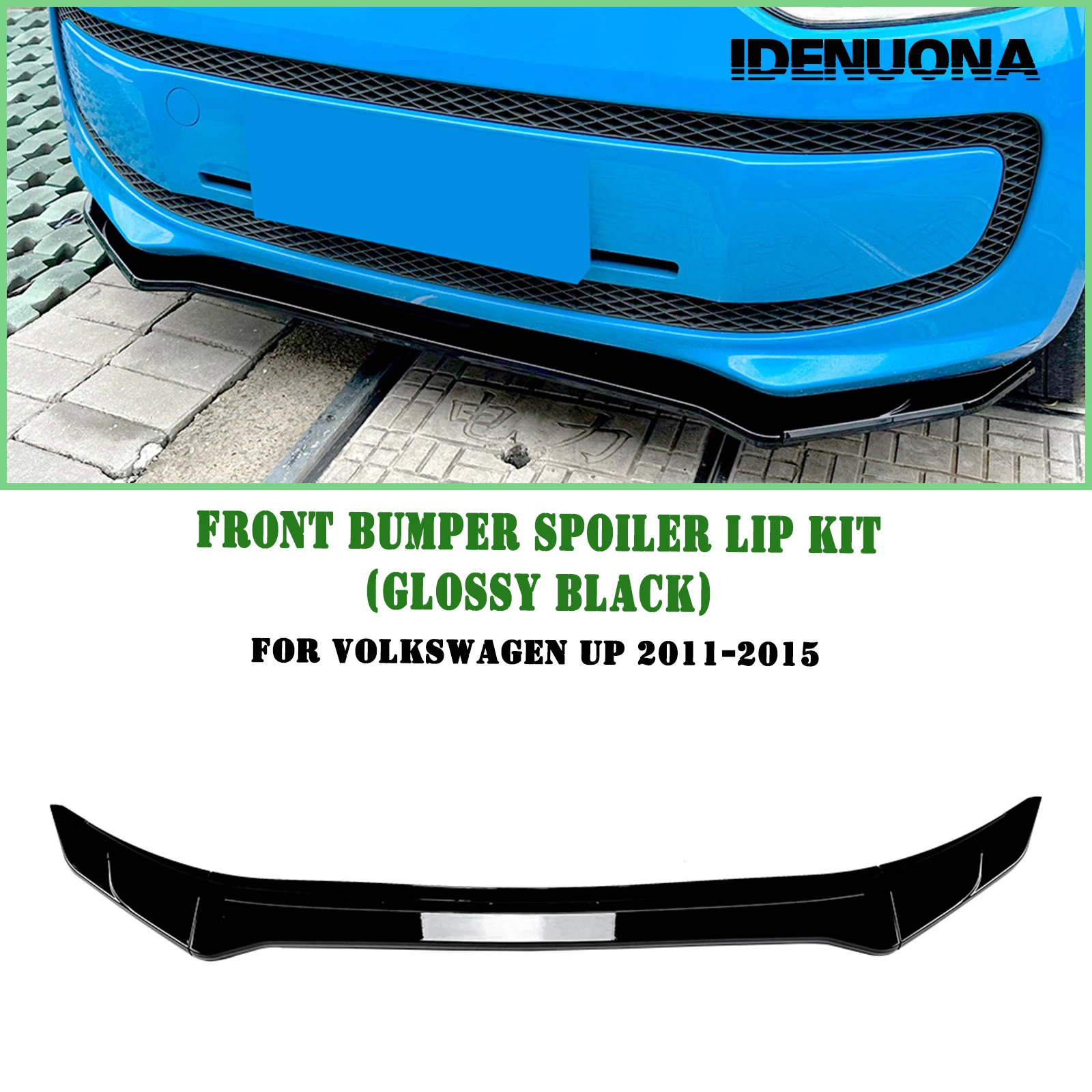 

For Volkswagen UP 2011-2015 Front Bumper Spoiler Lip Gloss Black/Carbon Fiber Look Lower Splitter Body Protector Guard Plate Kit