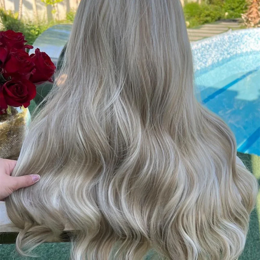 Soft 150 density and 13×4 Body Wave Highlight Blond 100%human hair wig lace front wig, with baby hair pre plucked view 4