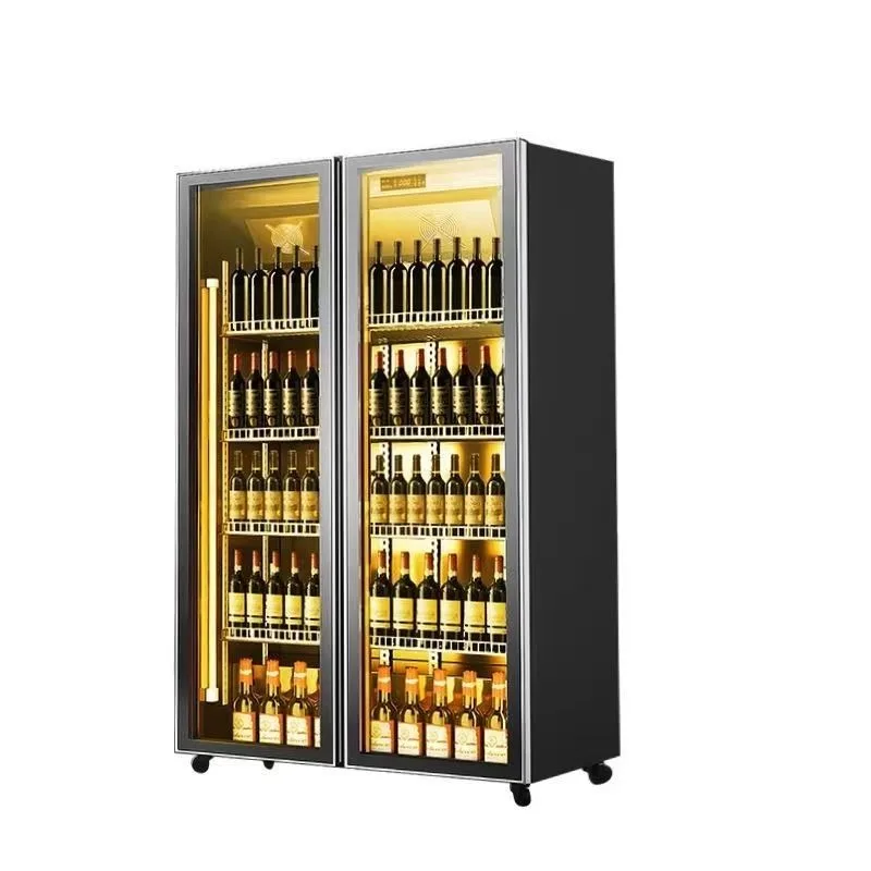 

Refrigerated Wine Cabinet Display Beverage Beer Cooler Freezer for Home Bar Compact Temperature Control Storage