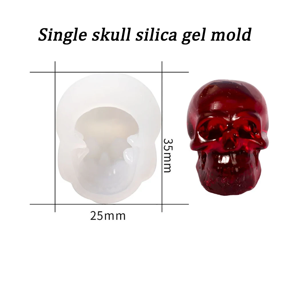 Skull Keychain UV Crystal Epoxy Mold Handmade Ornaments Bracelet Pendant Silicone Mould DIY Crafts Jewelry Necklace Mold