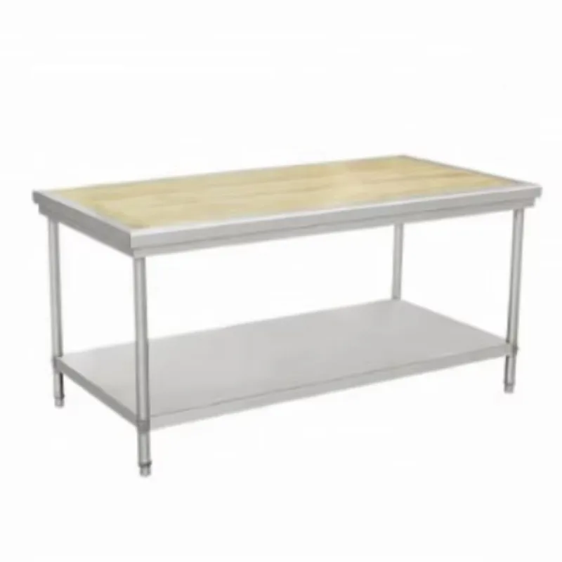 High Quality Wooden Board Workbench Baking Tools Wooden Work Table with Stainless Steel Feet