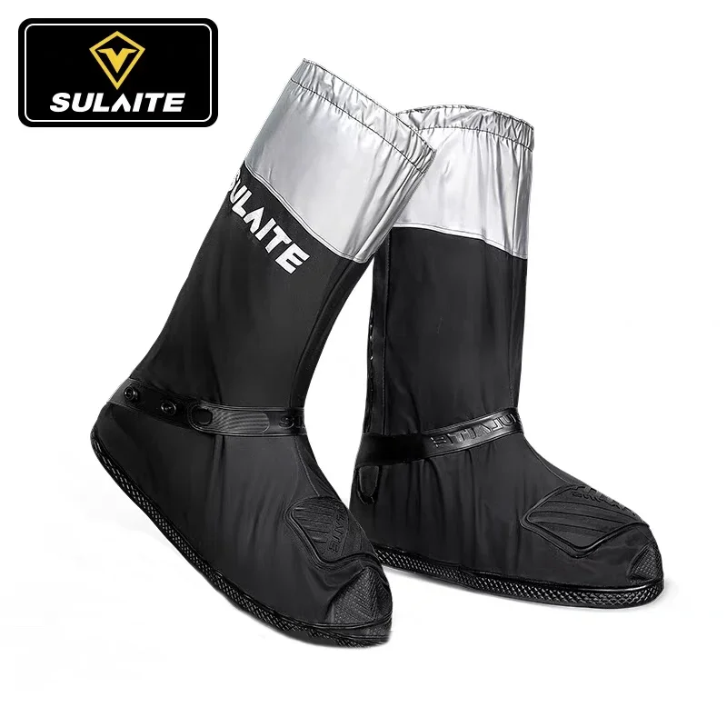 

SULAITE Motorcycle Rainproof Shoe Cover Non-slip and Wear-resistant Waterproof Rain Boots Men Motorcycle Travel Gear