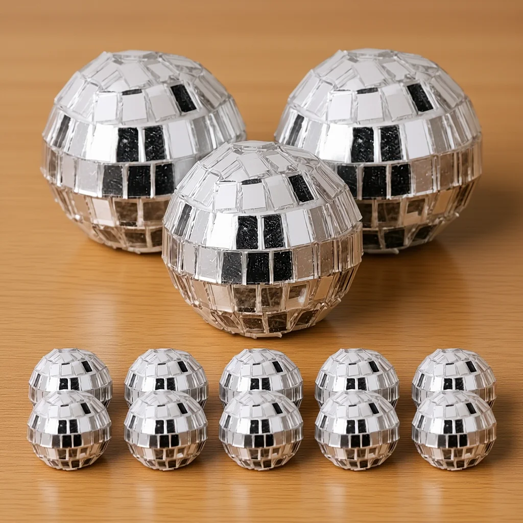 12 boules disco argentées à suspendre, en verre miroir, à effet lumineux réfléchissant, pour décorations de fête, mariage, bar, ornements à suspendre.