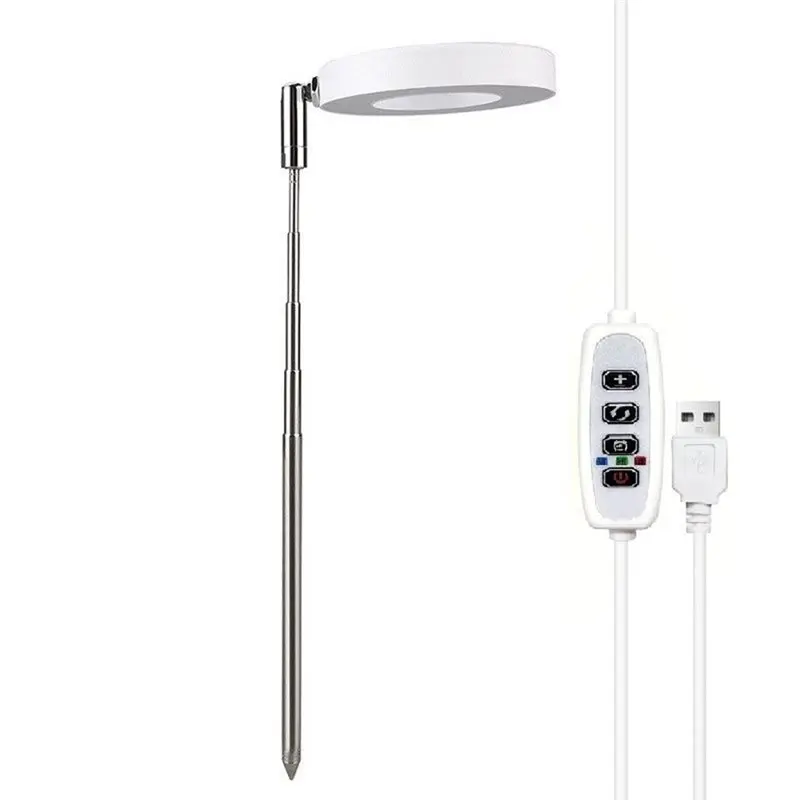 DTA4-Hydroponics Lamp,Adjustable Dimmable Full Spectrum LED Grow Light With Timer For Indoor Plants
