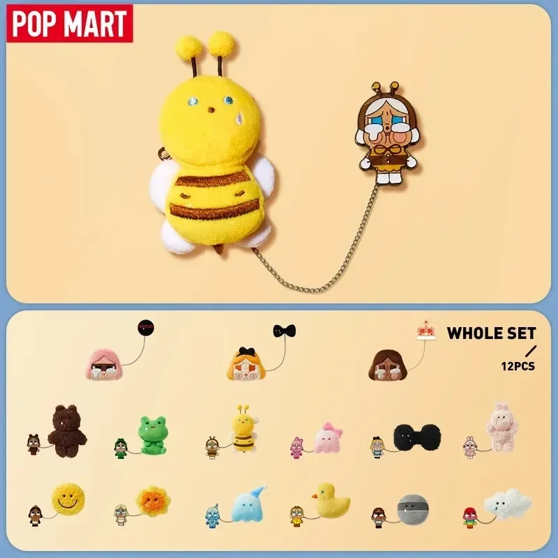 POPMART CRYBABY Crying Again Series Plush Badge Blind Box Guess Bag Mystery Box Toys Doll Cute Anime Figure Desktop Ornaments