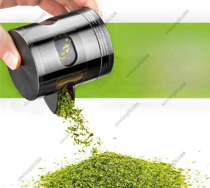 Zinc Alloy Exquisite 60mm Four-Layer Grinder Storage Bin + Side Window Design Efficient Grinding