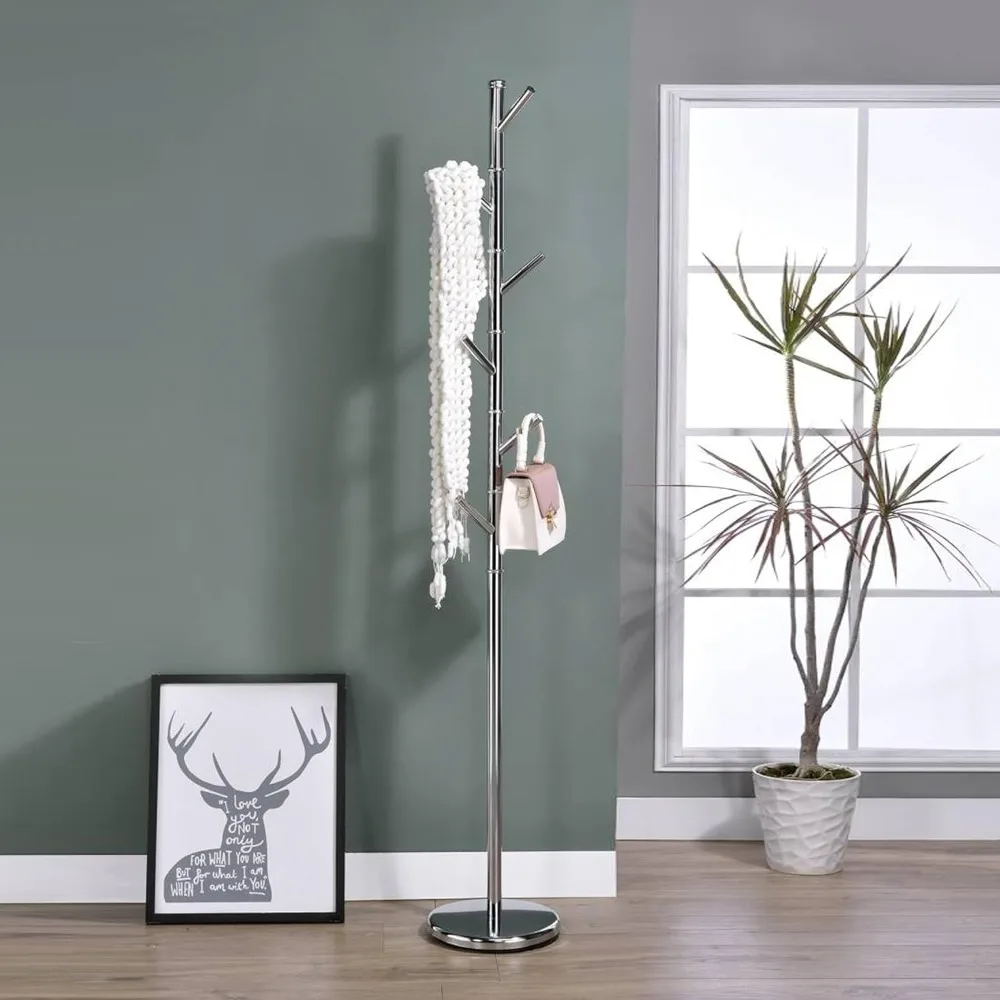 

Metal Freestanding Hall Tree Coat Rack Stand for Bedroom, Hallway, Entrance, Office, for Hats, Coats,