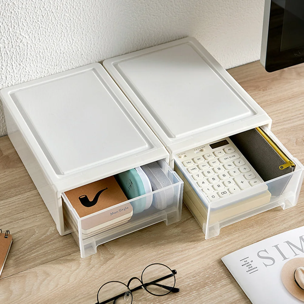 

1pc Drawer-Style Storage Cabinet Thickened Plastic Airtight Organizer For Clothes Cosmetics Underwear Shoes Transparent Box