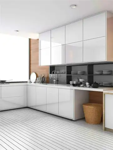 PVC Pearl Film Waterproof Wallpaper Room DIY Self-adhesive Black/White Wardrobe Kitchen High Gloss Paste Furniture Wall Stickers