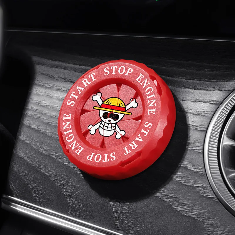 One Piece Car Start Button Decoration Ignition Switch Knob Protective Cover Decorative Circle Car Interior Anime Festival Gift - view 5