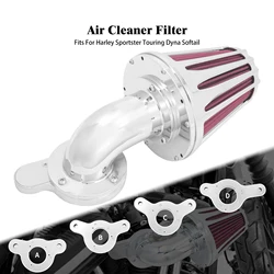 Motorcycle CNC Air Cleaner Filter Intake Chrome For Harley Sportster XL 883 Touring Road King Glide Softail Breakout Dyna FXDLS