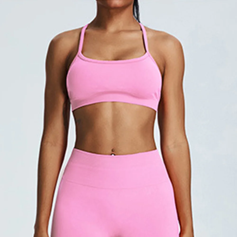 Soutien-gorge de yoga à bretelles croisées sans couture pour femmes, sous-vêtements d'entraînement, haut de fitness, bralette de sport, course à pied, soutiens-gorge de yoga, push-up, Y-Up