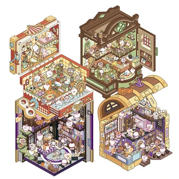 السيد الورق، ملصقات موضوع تخزين المناظر الطبيعية ثلاثية الأبعاد للألغاز الإبداعية، ملصقات DIY لسجل القصاصات