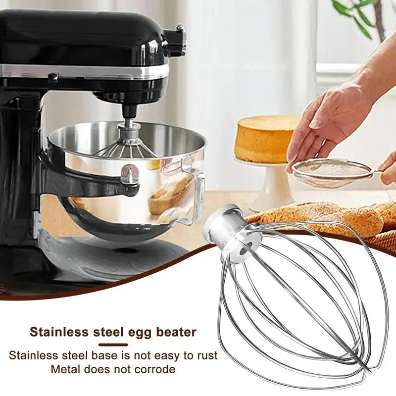 Tilt Head Stand Mixer Wire Whip Egg Cream Stirrer Cakes Mayonnaise Whisk Kitchen Aid Whisk Electric Mixer Attachment For Egg