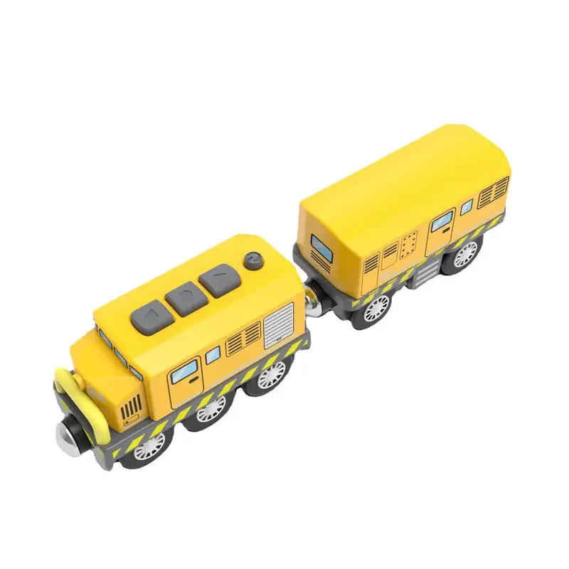 Juego de locomotora de coche magnético con ranura fundida a presión, vía de tren de madera, juguetes educativos para niños, nuevo estilo, tren eléctrico Chase