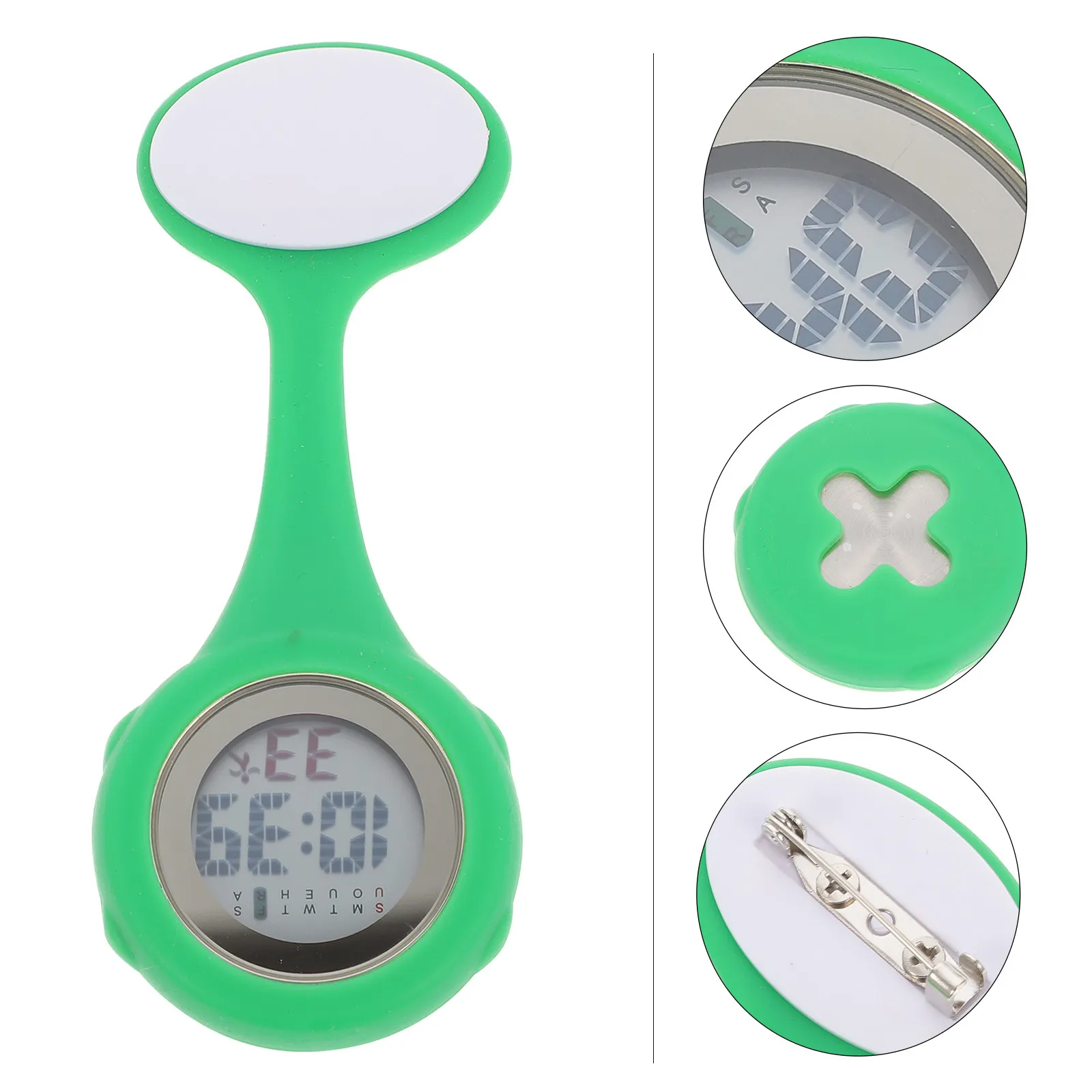 Pin Design Silicone Nursing Watch Flexible Hanging Pocket Watch for Doctors Nurses Lightweight Scratch-Resistant Dial Accurate
