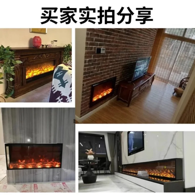 

Трансграничный 3D-встраиваемый камин: декоративный элемент для дома, отеля, фоновой стены, стойки ресепшн, с имитацией пламени и LED-подсветкой, электронный камин