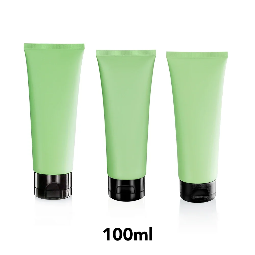 100g 100ml verde fosco squeeze garrafa creme de cuidados com a pele fundação loção corporal recarregável tubo macio recipiente cosmético vazio