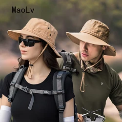 Outdoor Sun Hat for Men Summer Quick Drying Breathable Short Brim Bucket Hat Women Hiking Fishing Safari Visor Cap Gorras