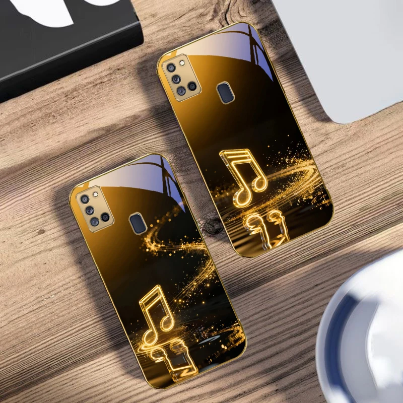 

Golden Art Music Symbols For Samsung A 31 32 A33 34 35 14 15 13 16 25 26 50 52 53 54 55 56 70 71 72 73 Golden glass phone case