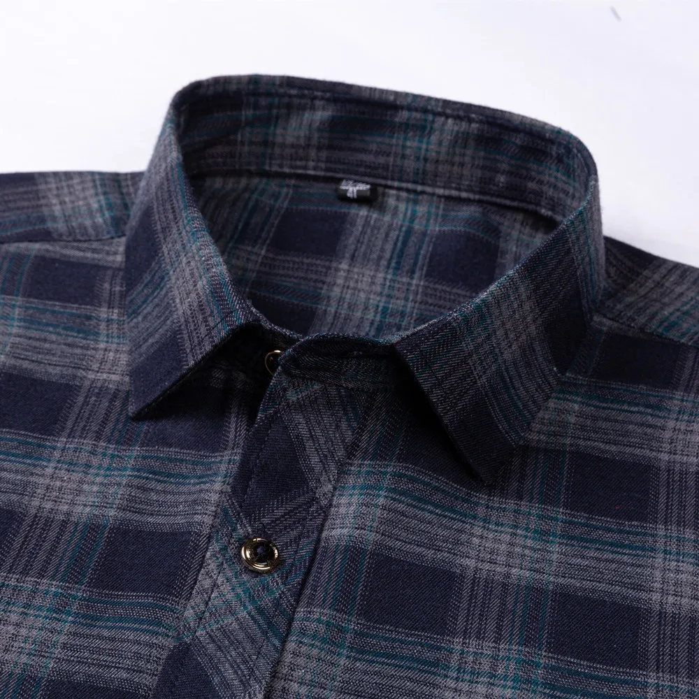 New Design Plaid Shirt Men Spring 2025 Long Sleeve Casual Soft Single Pocket Standard Fit Daily Home Trip Checked Male Clothing
