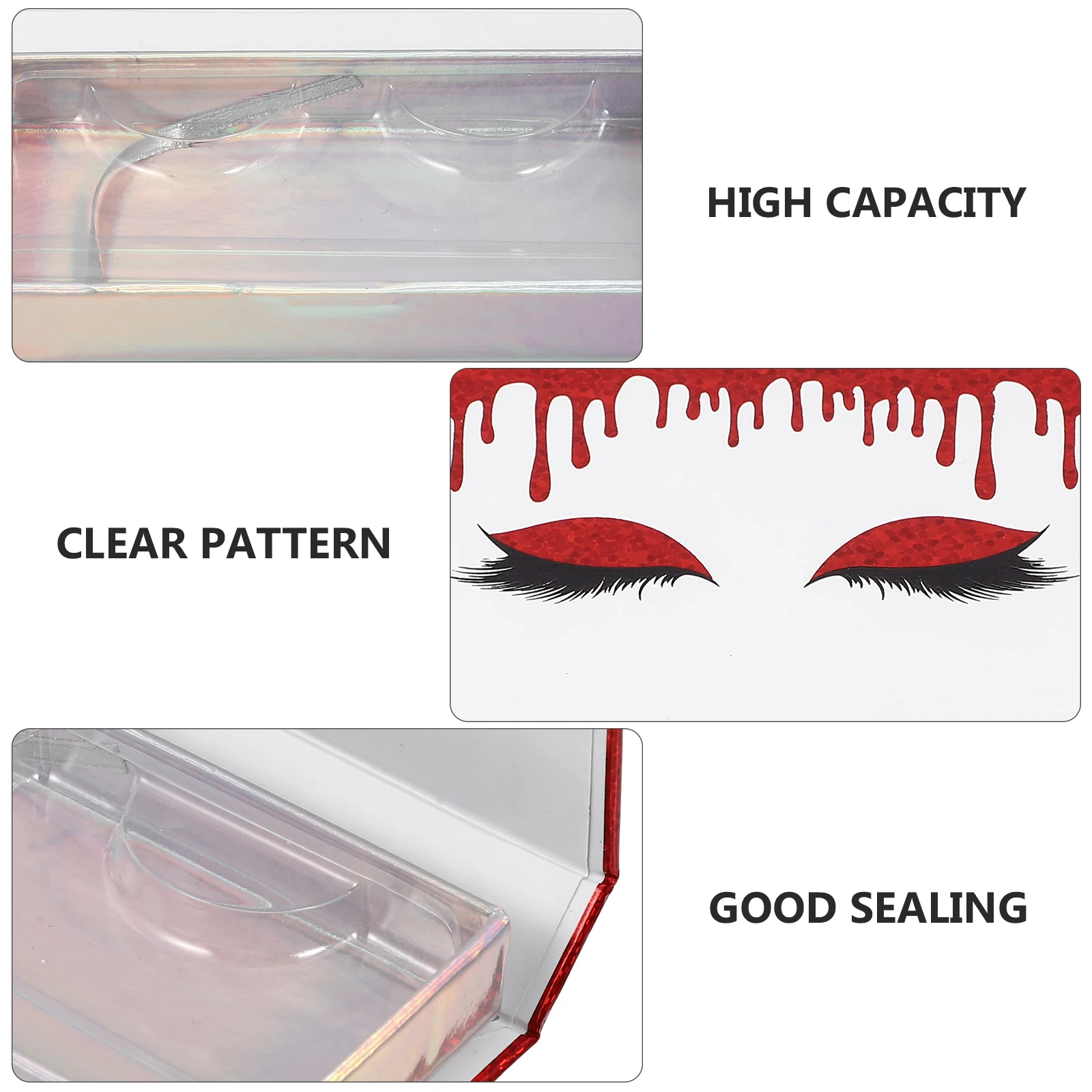 

2 Pcs Fake Eyelashes False Box Organizer Empty Case Bronzing Boxes Cases Packaging