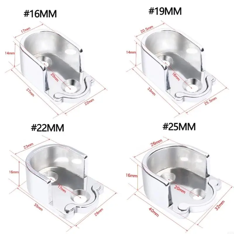 J2FA Closet Rod Mounting Bracket Closet Closet Close Tube Support Holder Sederhana
