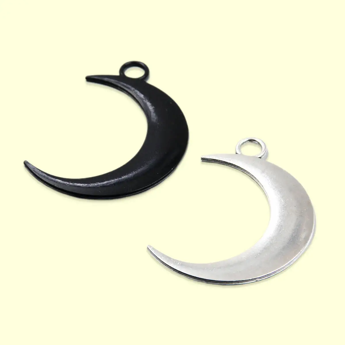 8PCS 31*45mm 2Color Metal Alloy Two-sided Big Moon Charms Natural Pendant For Jewelry Making DIY Handmade Craft